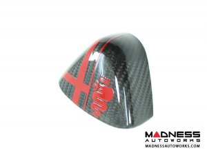 Alfa Romeo 4C Carbon Fiber Upper Safety Belt Ring Cover - w/ Red Alfa Logo